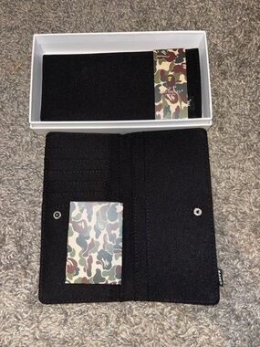Black Bifold Wallet with Camouflage Accent